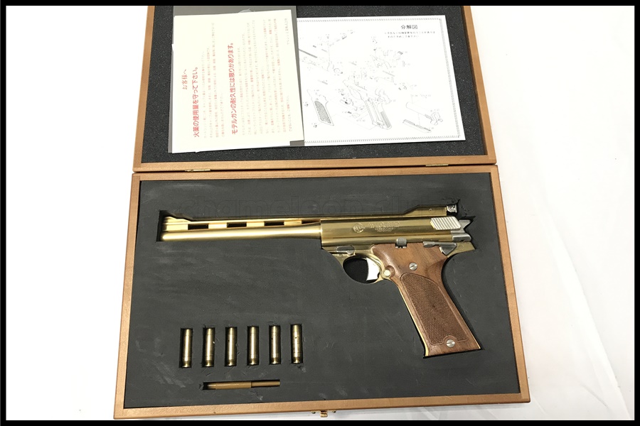 定番品質保証GEb607Y8 マルシン A4 AUTOMAG CLINT1 MODEL 280 クリント・ワン モデルガン SMG刻印 木製外装箱 モデルガン