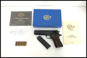 「ELAN エラン 六研 コルト ガバメント　戦前ナショナルマッチ ケースブルー ダミーカート　モデルガン」買取実績のご紹介