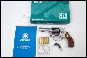 「マルシン S&W M60 チーフスペシャル 3インチ シルバーABS 木製グリップ 6mmXカート ガスガン」買取実績