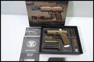 「東京マルイ FNX-45 タクティカル TAN ガスブローバック サイレンサー/予備マガジン付」買取実績